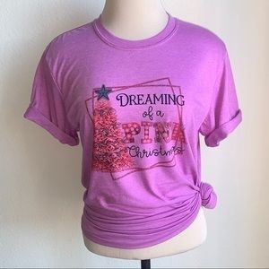 $17 firm Dreaming of a pink Christmas short sleeve shirt new